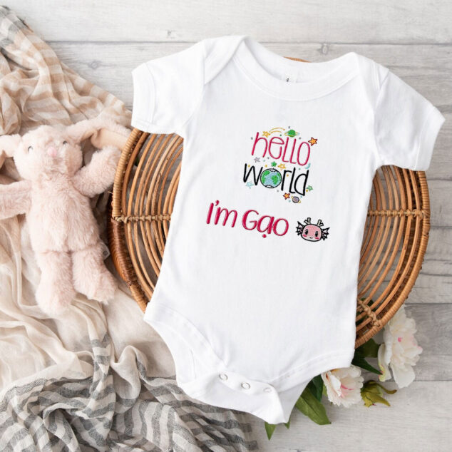 Bodysuit Sơ Sinh Thêu Tên Cho Bé Gái - OT035