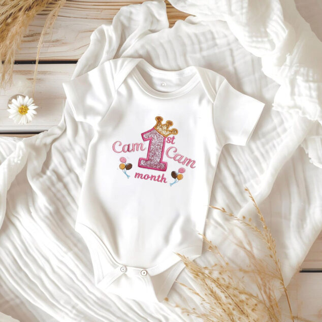 Bodysuit Sơ Sinh Thêu Tên Cho Bé Gái - OT028