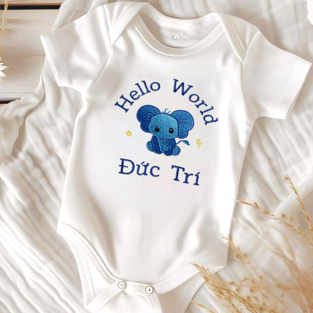 Bodysuit Sơ Sinh Thêu Tên Cho Bé Trai - OT027