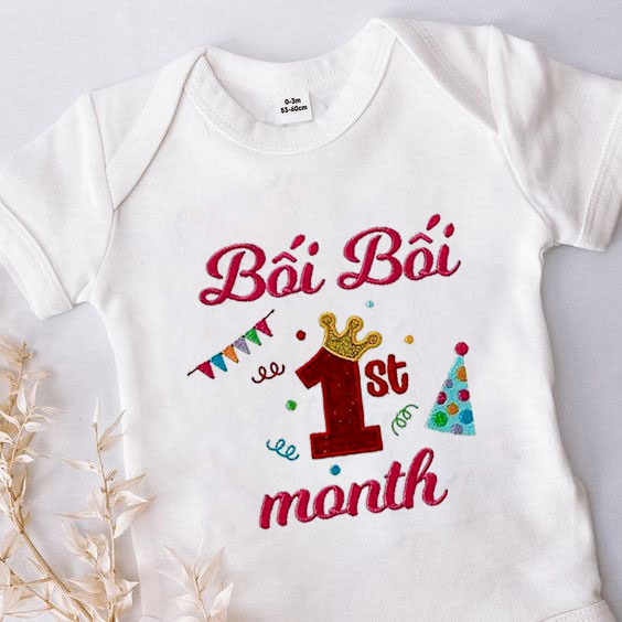 Bodysuit Sơ Sinh Thêu Tên Cho Bé Gái - OT014