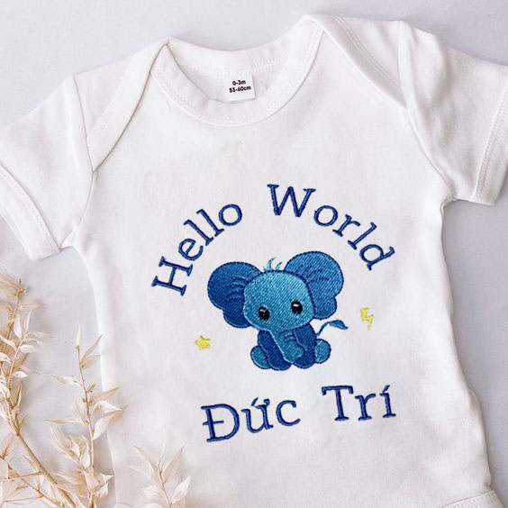 Bodysuit Sơ Sinh Thêu Tên Cho Bé Trai - OT027