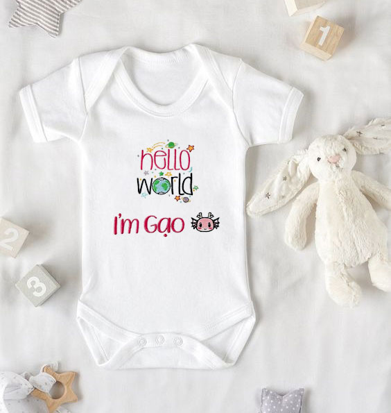 Bodysuit Sơ Sinh Thêu Tên Cho Bé Gái - OT035