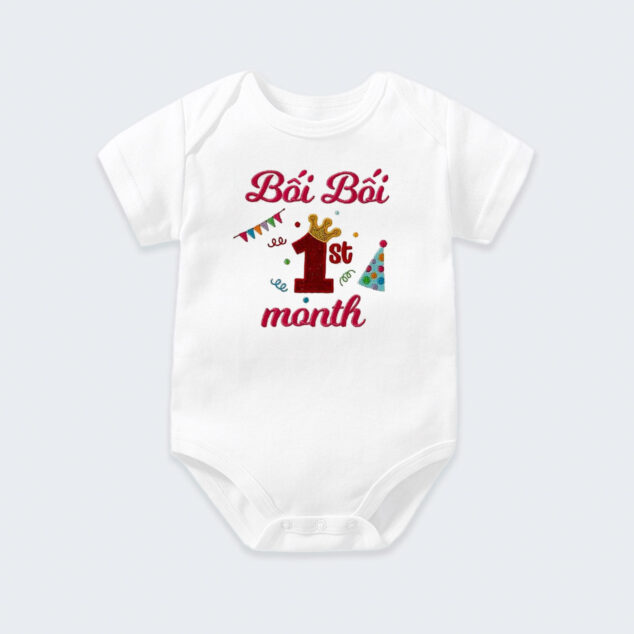 Bodysuit Sơ Sinh Thêu Tên Cho Bé Gái - OT014