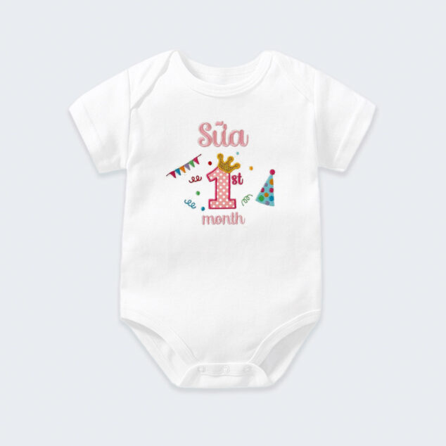 Bodysuit Sơ Sinh Thêu Tên Cho Bé Gái - OT024