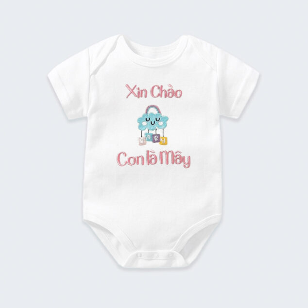 Bodysuit Sơ Sinh Thêu Tên Cho Bé Gái - OT034