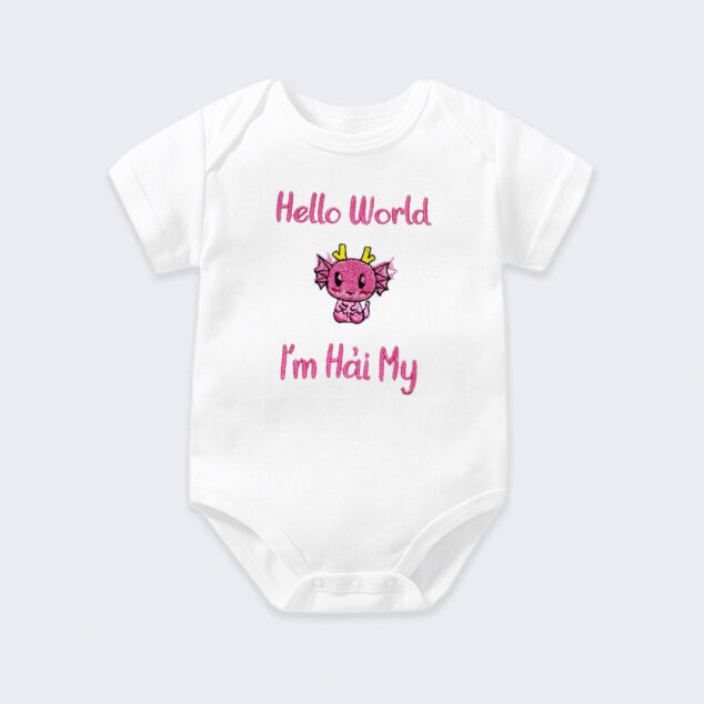 Bodysuit Sơ Sinh Thêu Tên Cho Bé Gái - OT036