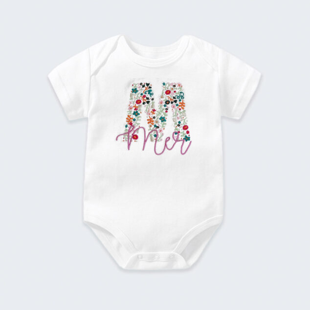 Bodysuit Sơ Sinh Thêu Tên Cho Bé Gái - OT006