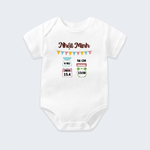 Bodysuit Sơ Sinh Thêu Tên Cho Bé Trai - OT005