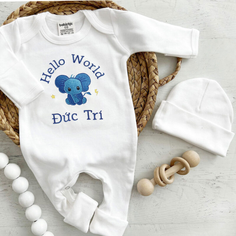 Bộ liền thân trẻ sơ sinh bé trai BT041