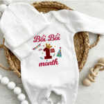 Bộ Liền Thân Sơ Sinh Thêu Tên Bé Gái Có Bao Tay, Bao Chân Lật - BT017