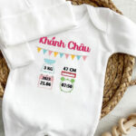 Bộ Liền Thân Sơ Sinh Thêu Tên Bé Gái Có Bao Tay, Bao Chân Lật - BT021
