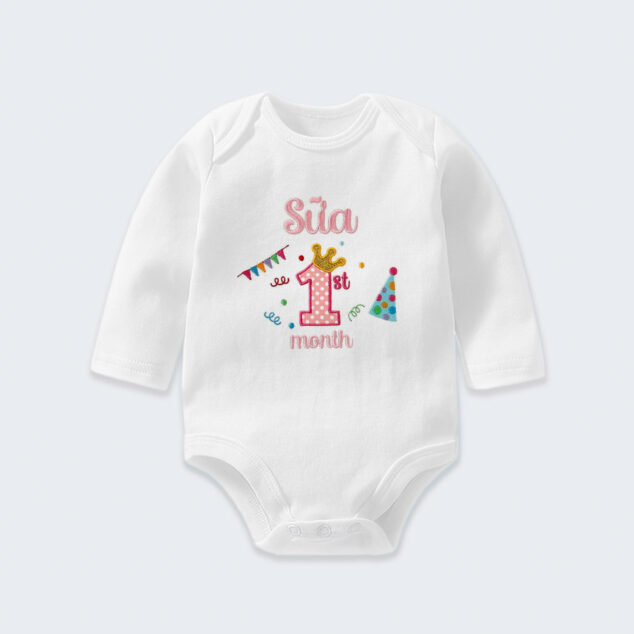 Bodysuit Sơ Sinh Thêu Tên Cho Bé Gái - OT024