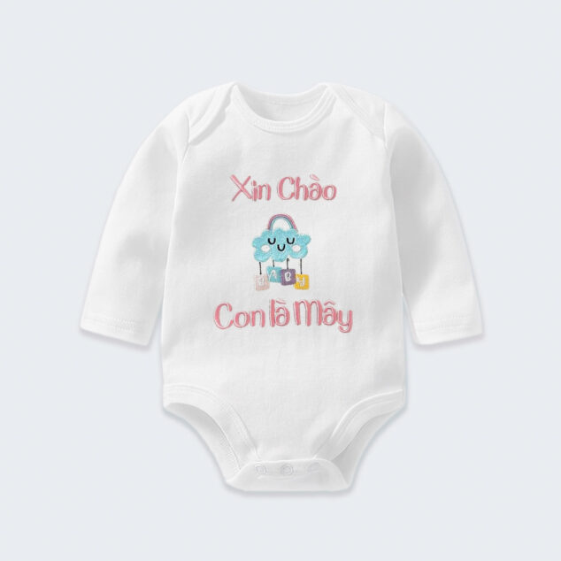 Bodysuit Sơ Sinh Thêu Tên Cho Bé Gái - OT034