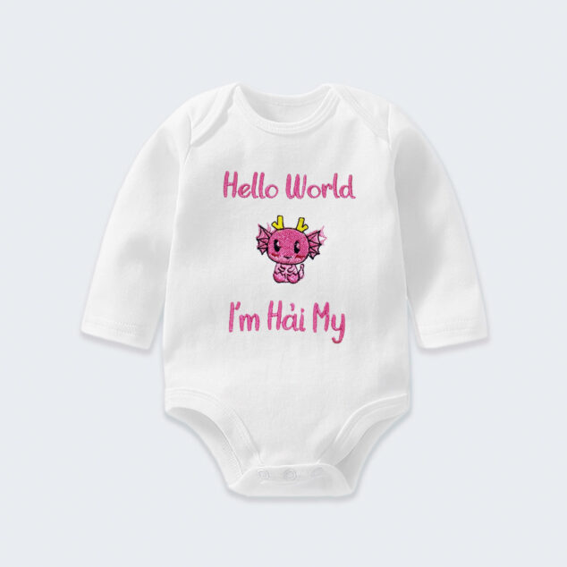 Bodysuit Sơ Sinh Thêu Tên Cho Bé Gái - OT036