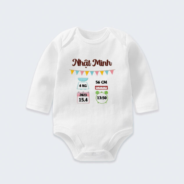 Bodysuit Sơ Sinh Thêu Tên Cho Bé Trai - OT005