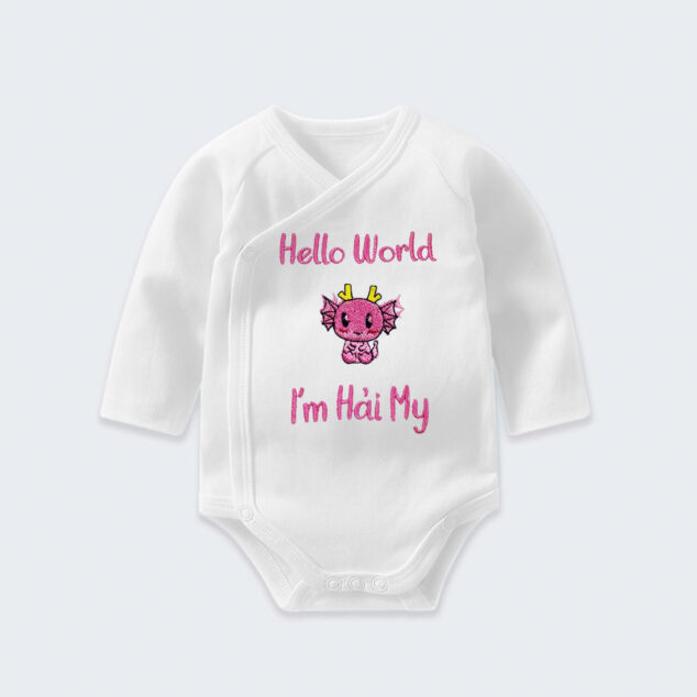 Bodysuit Sơ Sinh Thêu Tên Cho Bé Gái - OT036
