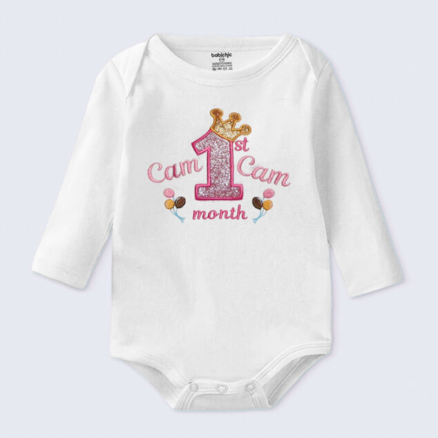 Bodysuit Sơ Sinh Thêu Tên Cho Bé Gái - OT028