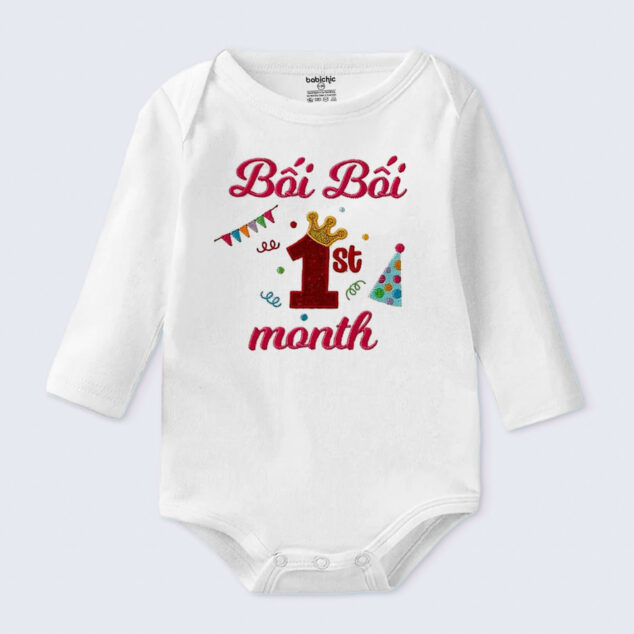 Bodysuit Sơ Sinh Thêu Tên Cho Bé Gái - OT014