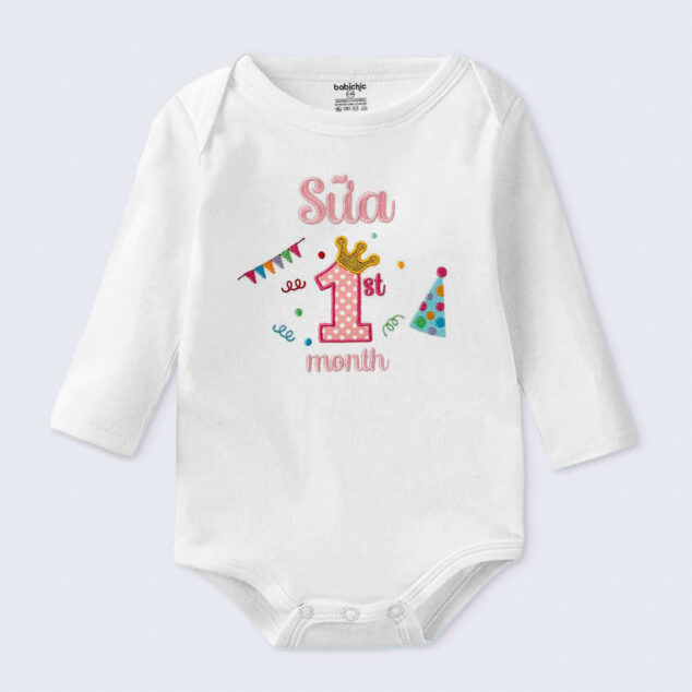 Bodysuit Sơ Sinh Thêu Tên Cho Bé Gái - OT024