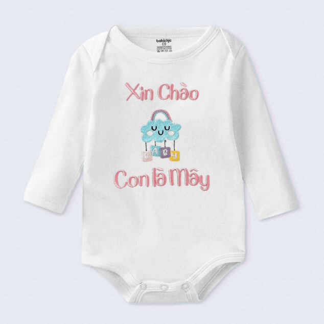 Bodysuit Sơ Sinh Thêu Tên Cho Bé Gái - OT034
