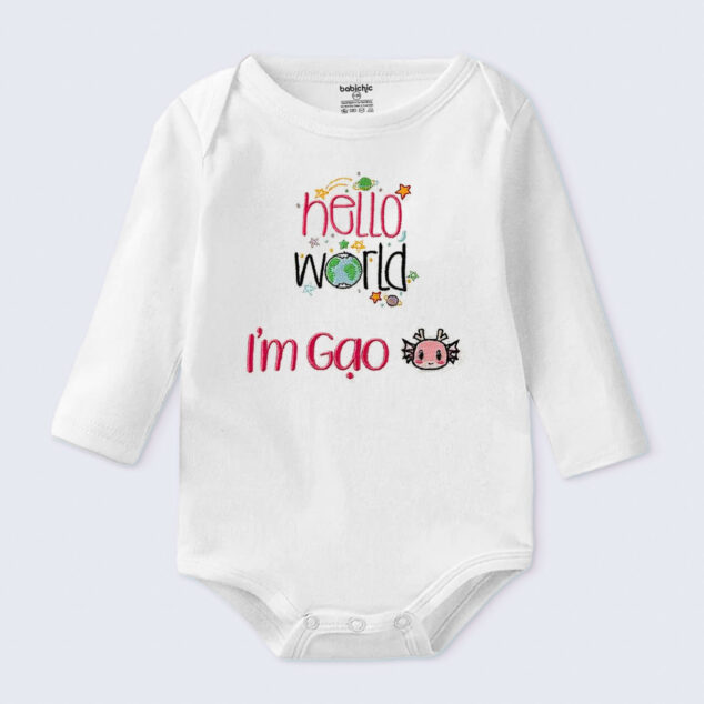 Bodysuit Sơ Sinh Thêu Tên Cho Bé Gái - OT035