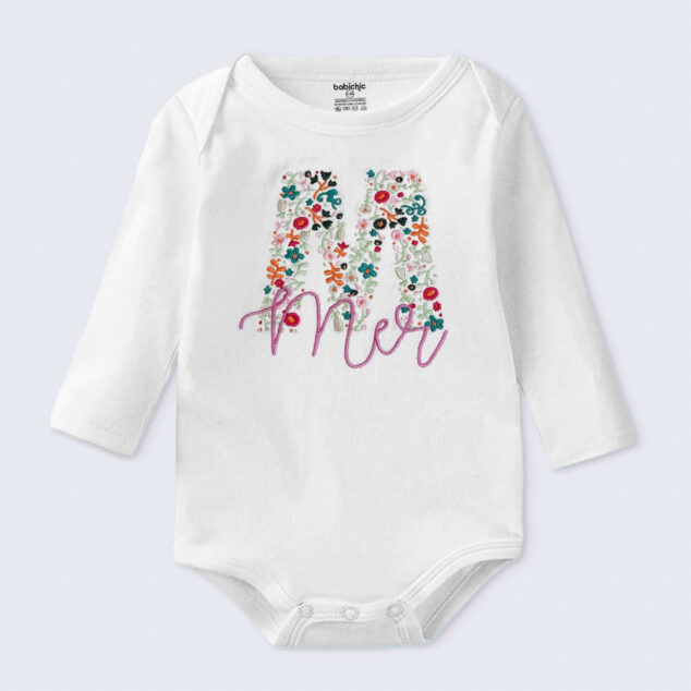 Bodysuit Sơ Sinh Thêu Tên Cho Bé Gái - OT006