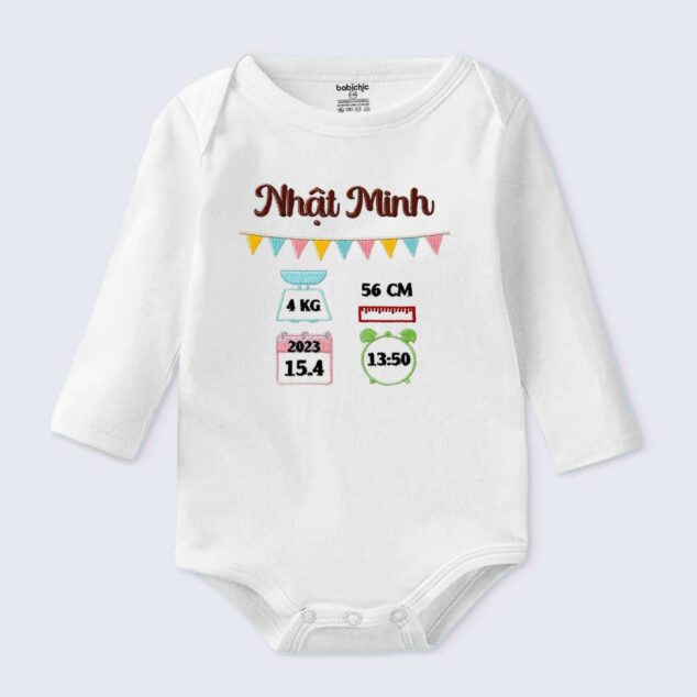 Bodysuit Sơ Sinh Thêu Tên Cho Bé Trai - OT005