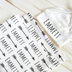 Personalized Baby Swaddle Blanket – Arrows – 1